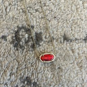 Kendra Scott Bronze Veined Red Magnesite Gold Elisa Necklace